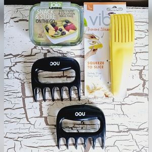 3/$15 Kitchen Items, Snack Container, Banana Slicer, Meat Shredders
